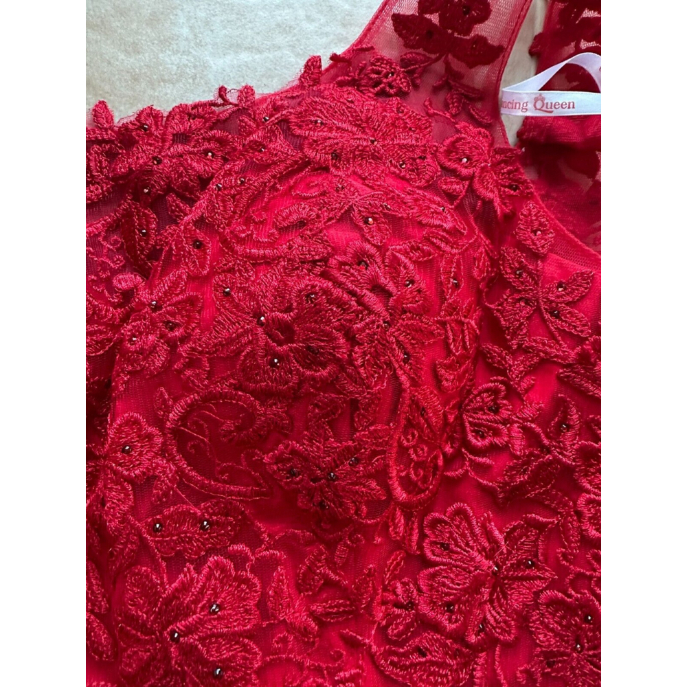 Worn Twice! Dancing Queen Dama Dress Red youth size L - Picture 9 of 15